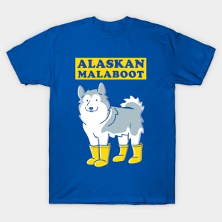 Alaskan Malamute wearing boots T-Shirt